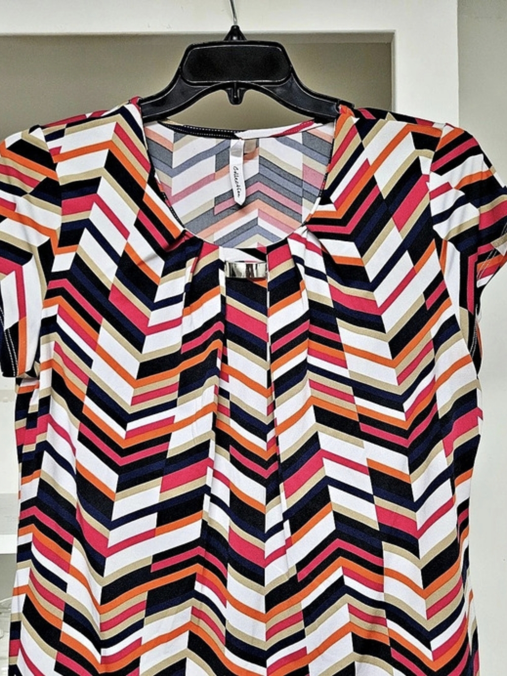 NY Collection Geometric Blouse in Multicolor